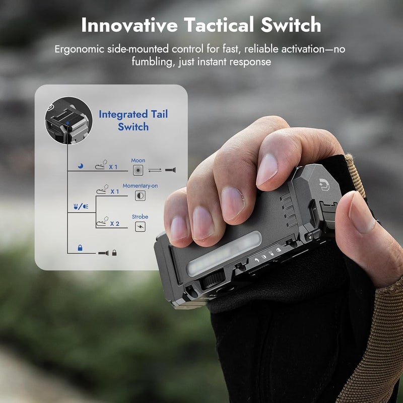 WUBEN X4 EDC LED Flashlight with RGB Light, 1500 Lumens Mini Flashlight with Tactical Switch and Magnetic, IP68 Portable Pocket Clip USB C Flash Light for Camping, Checking, Emergencies - Image 3